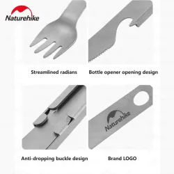 Zestaw sztućców NATUREHIKE Titanium: lekki i wytrzymały